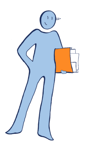 illustration du programme Apsie-Friendly, étudiant avec son dossier sous le bras